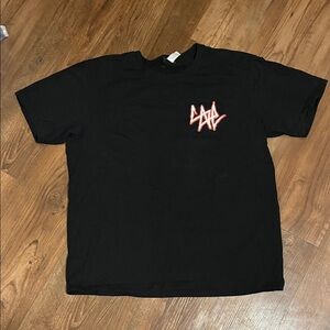 Black Short Sleeve Tee with Red Graphic